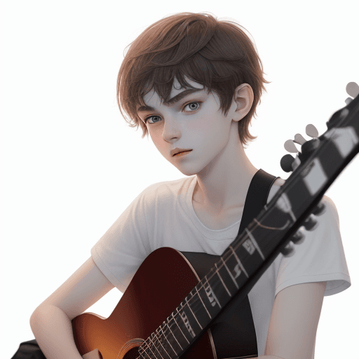 AI generated: the boy Zhenya who likes to stream games, play guitar and sing, according to the sociotype he is INT...