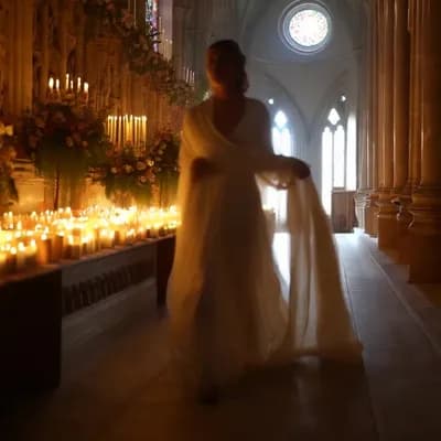 AI generated video: Moving down the aisle. 10 seconds long