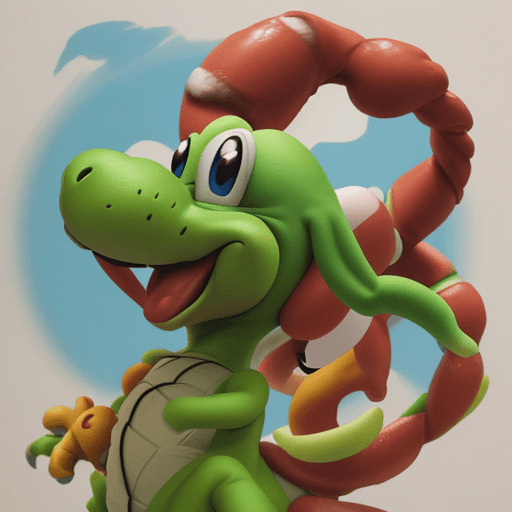 AI generated: image of yoshi but twisted