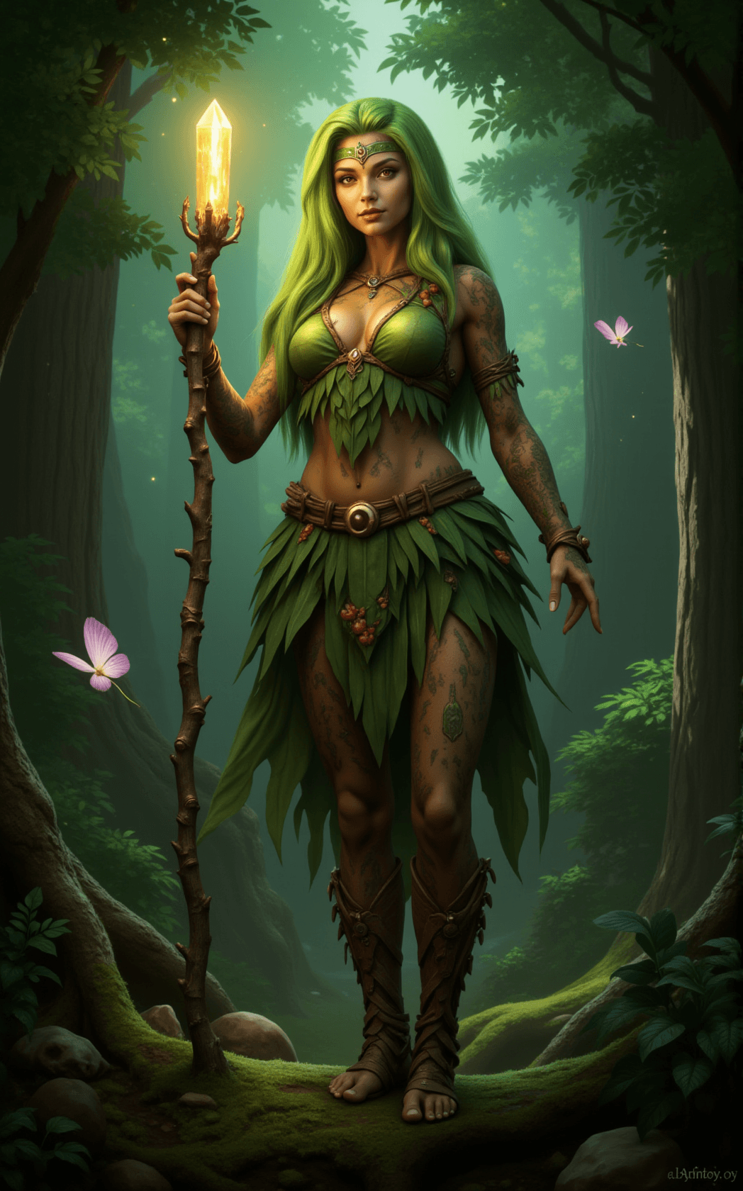 AI generated: Martha, a wise and ancient member of the Tree Folk. Martha should be depicted as a humanoid figure w...