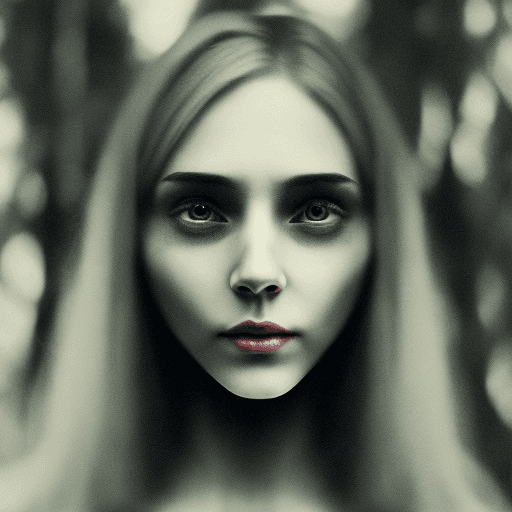 AI generated: photos of a ghost and a scary woman face, in the style of webcam, tesseract, animated film pioneer, ...