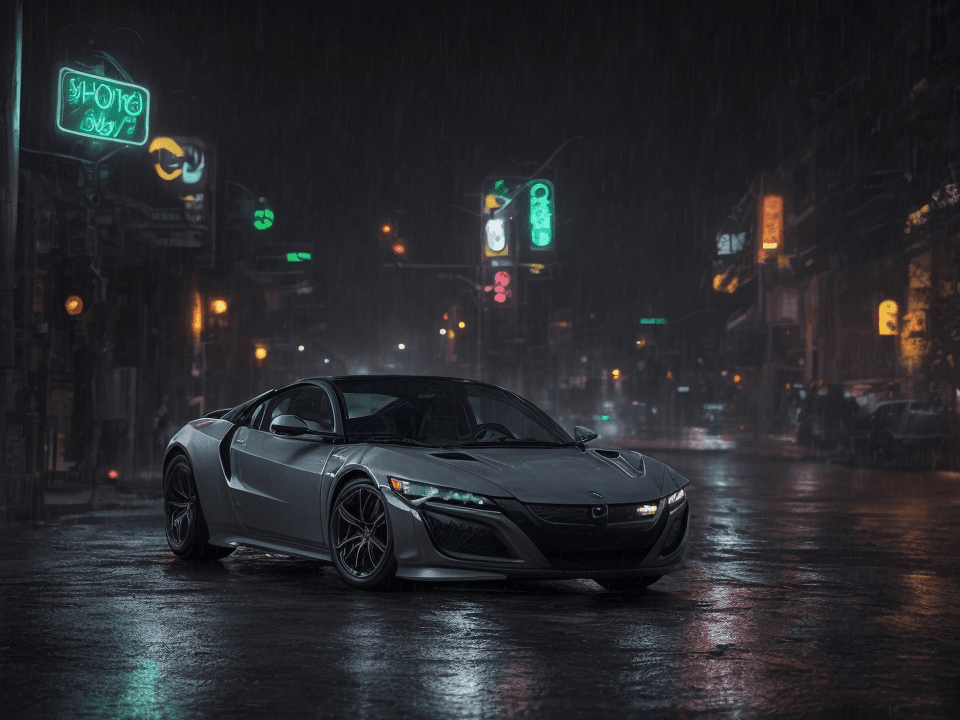 AI generated: [bmw m3 : (honda nsx 1990s:1.34) : dodge challenger ], neon street, city, night city, <lora:LowRA:0....