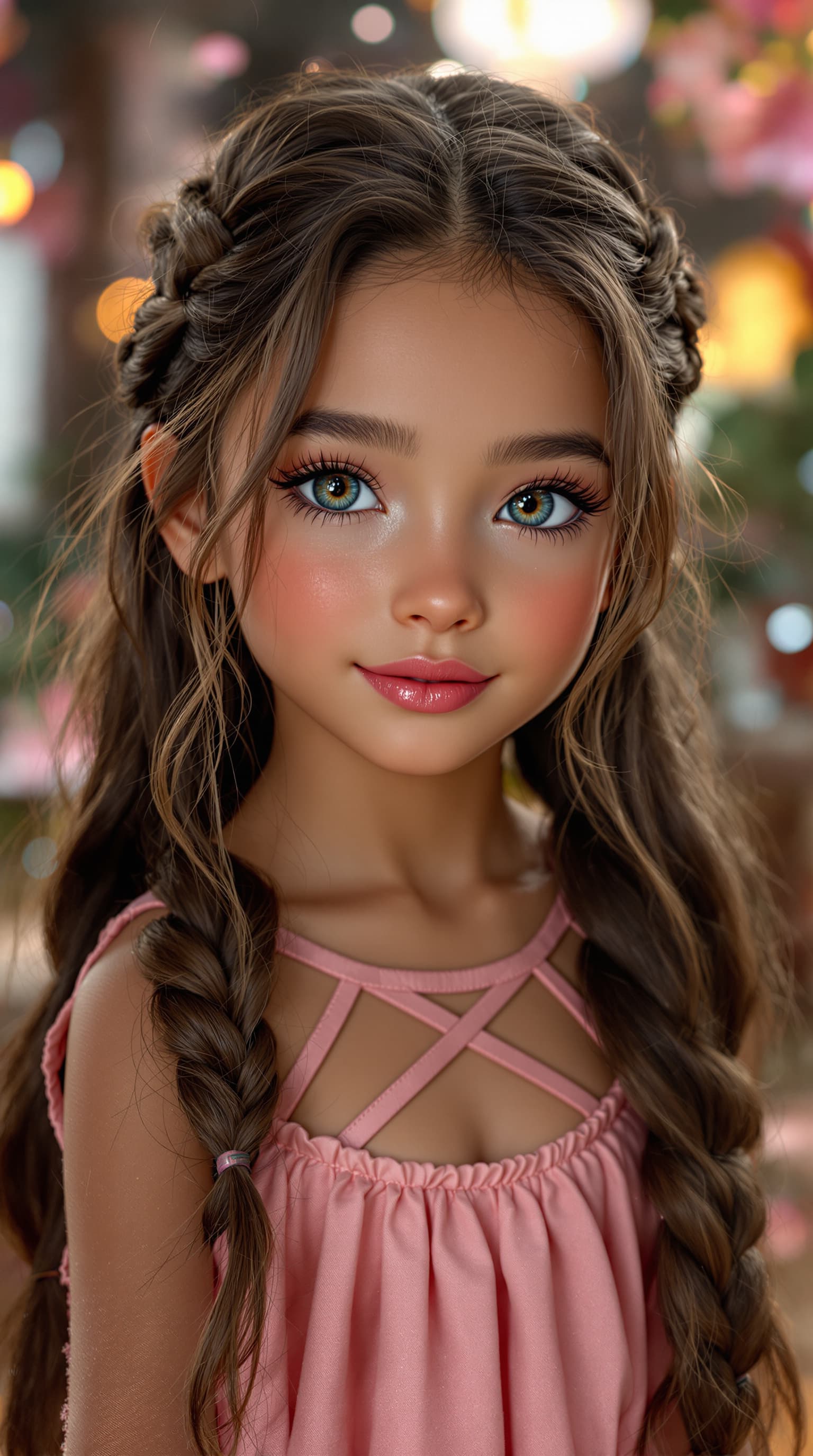 AI generated: A professional photograph showcasing Sarah, the most beautiful second-grade girl in the world, rende...