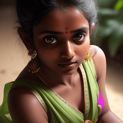 AI generated: kerala girl, candid  photograph, cute girl in Traditional Saree, (kneel down:1.2), (photo take above...