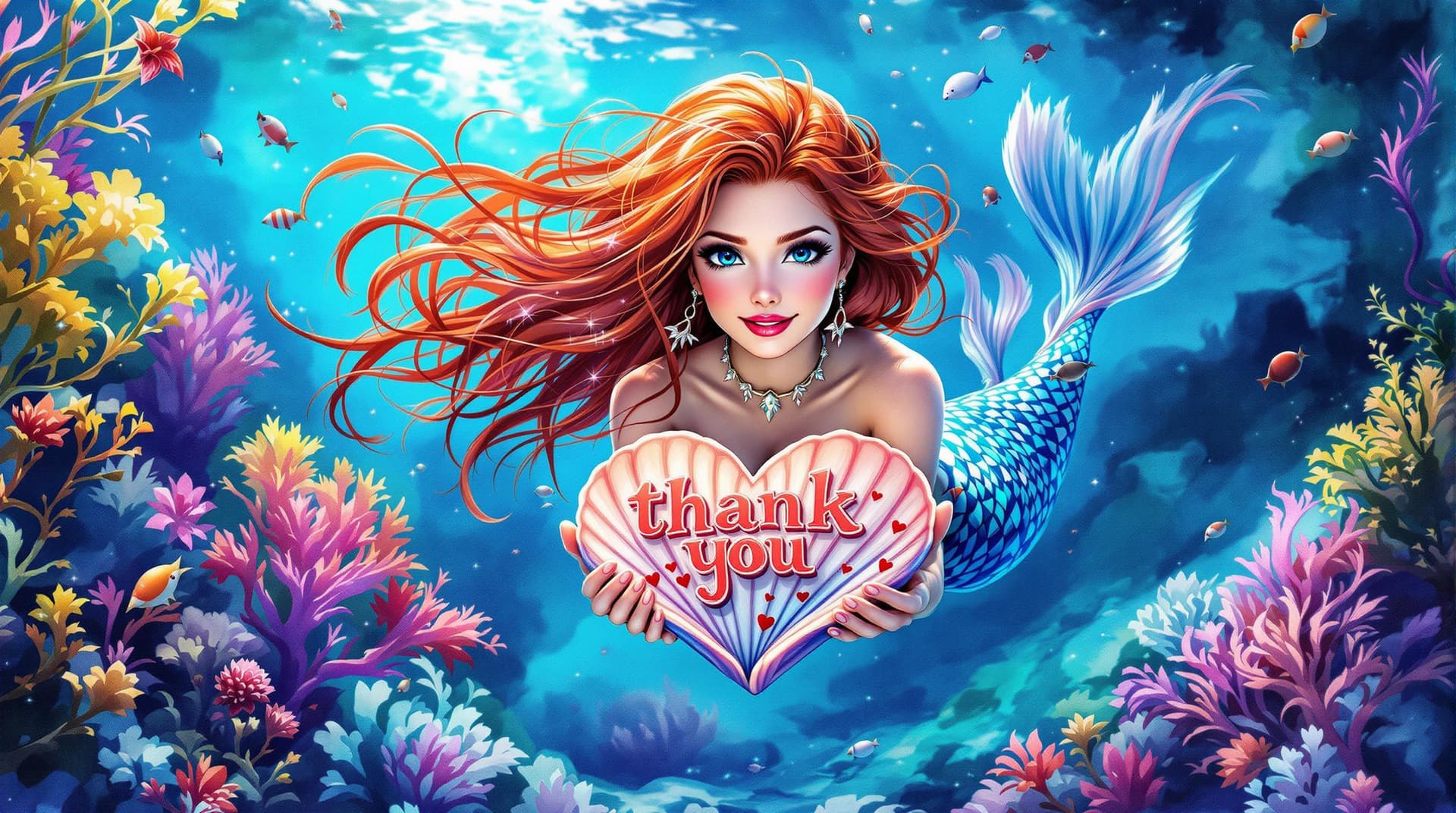 AI generated: A mesmerizing breathtaking watercolor painting capturing a magical underwater world. A confident and...