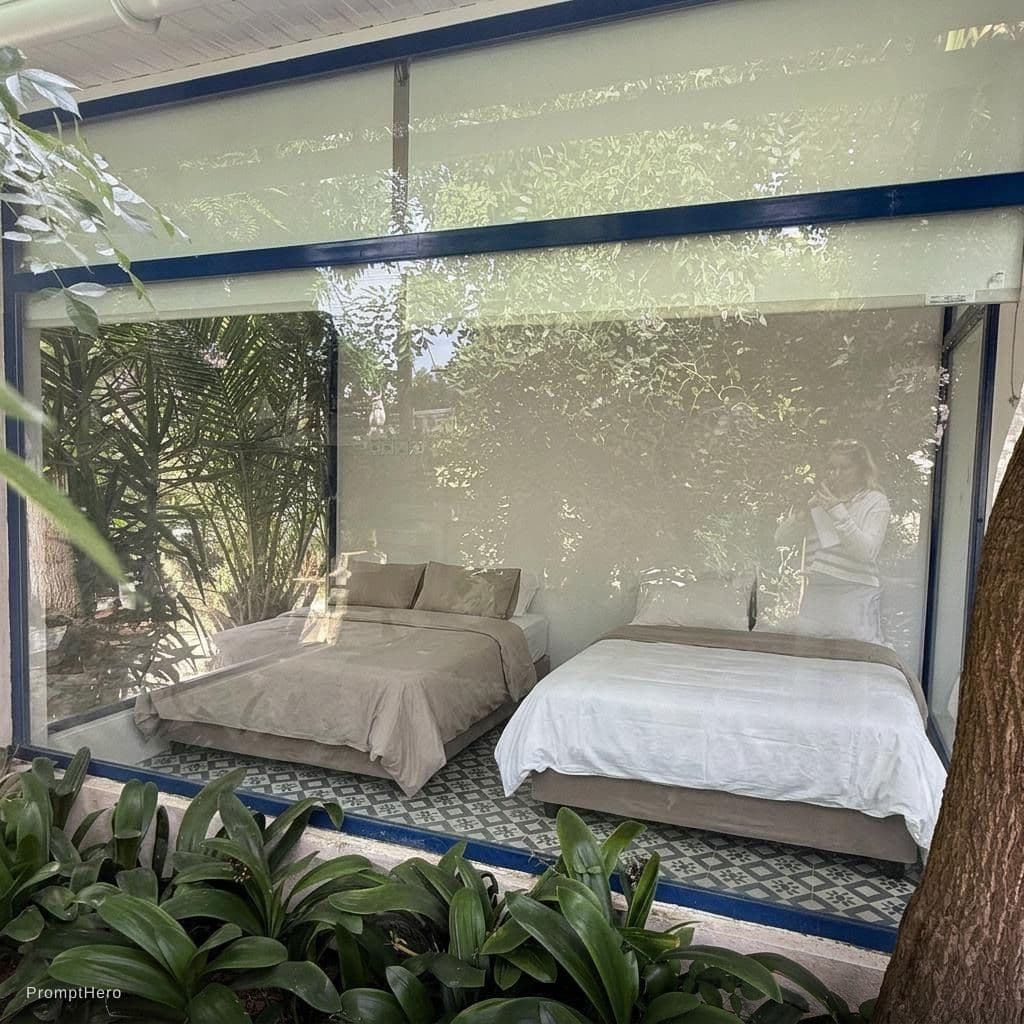 AI generated: Put the beds closer to the window. The bed is 1.4 meters wide. And the room is three meters wide