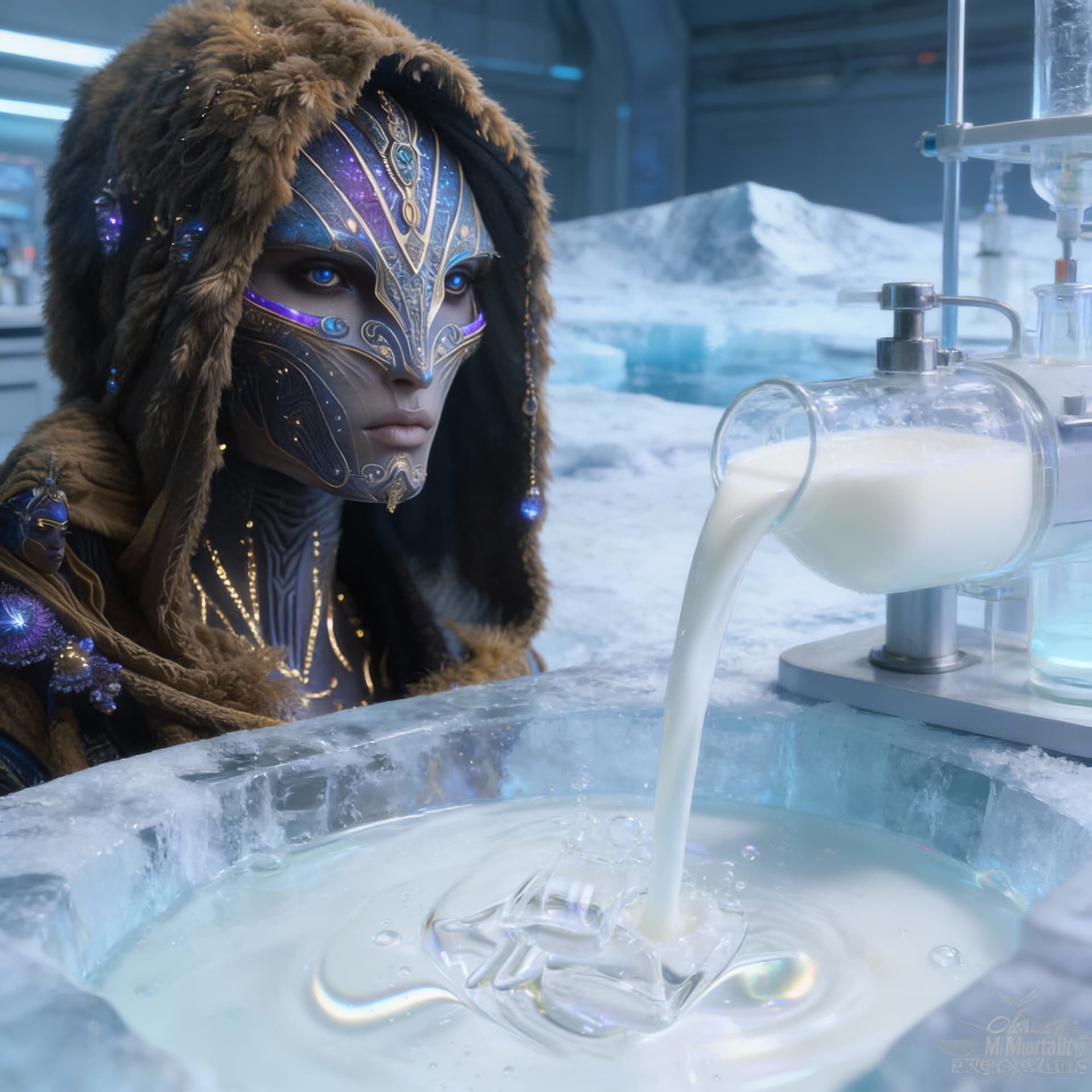 AI generated: Create a Sci-Fi image of the Pyrenor species. Reference image 1. 
Are Infecting the water supply of ...