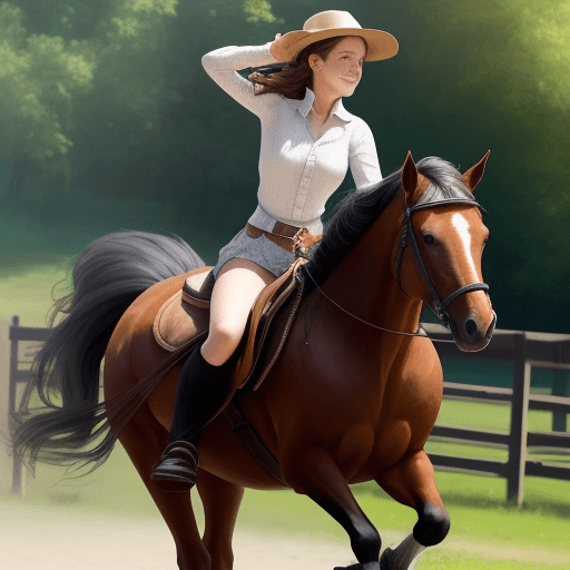 AI generated: a girl riding a horse