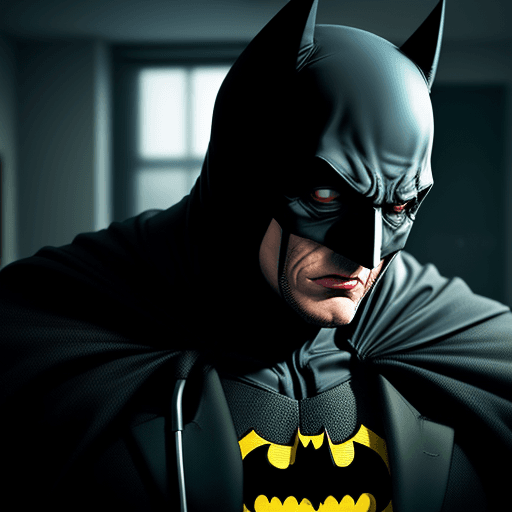 AI generated: Drunk Schizophrenic Batman in mentalhospital work with doctor,4k,ulra hd 