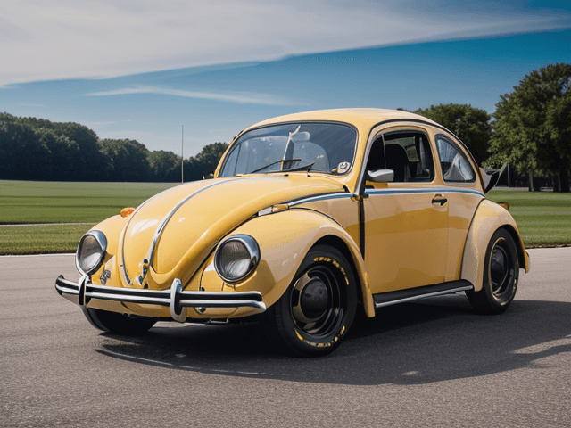 AI generated: raw photo, nascar volkswagen beetle, natural lighting, 8k uhd, high quality
