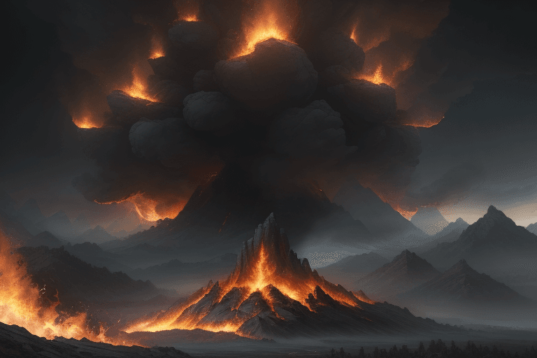 AI generated: A world of fire, atmospheric, hyper realistic, 8k, epic composition, cinematic, octane render, artst...