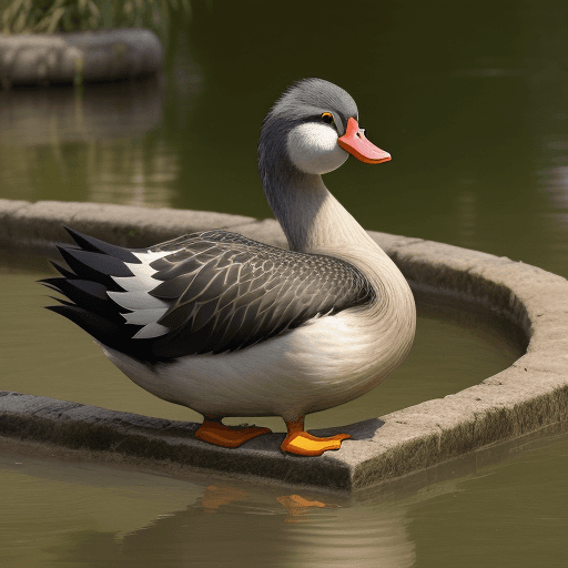 AI generated: generar un pato  abrazado a un leon
