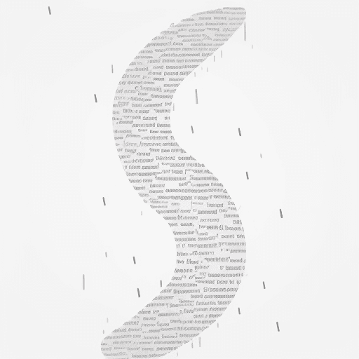 AI generated: abstract design, rain of letters, white background