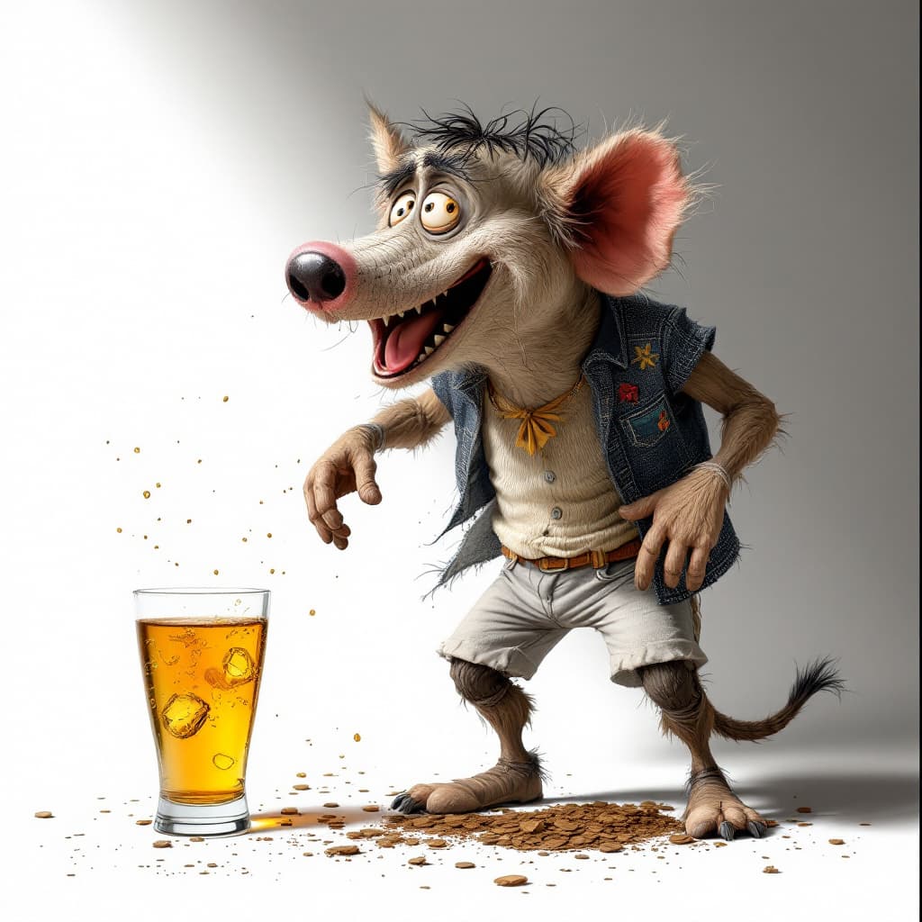 AI generated: 
 viejo y borracho, 3d