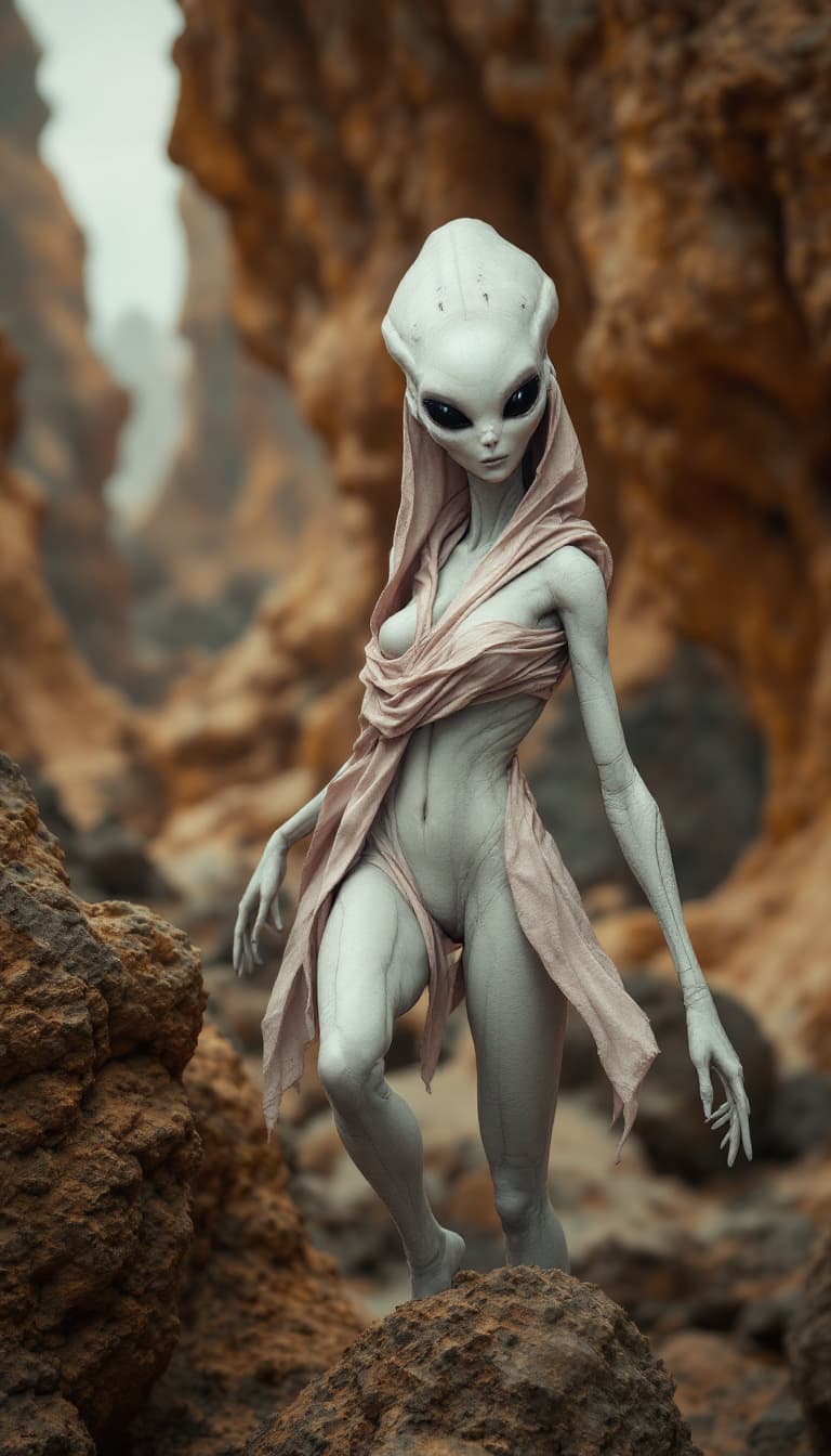 AI generated: 3D rendering alien woman
