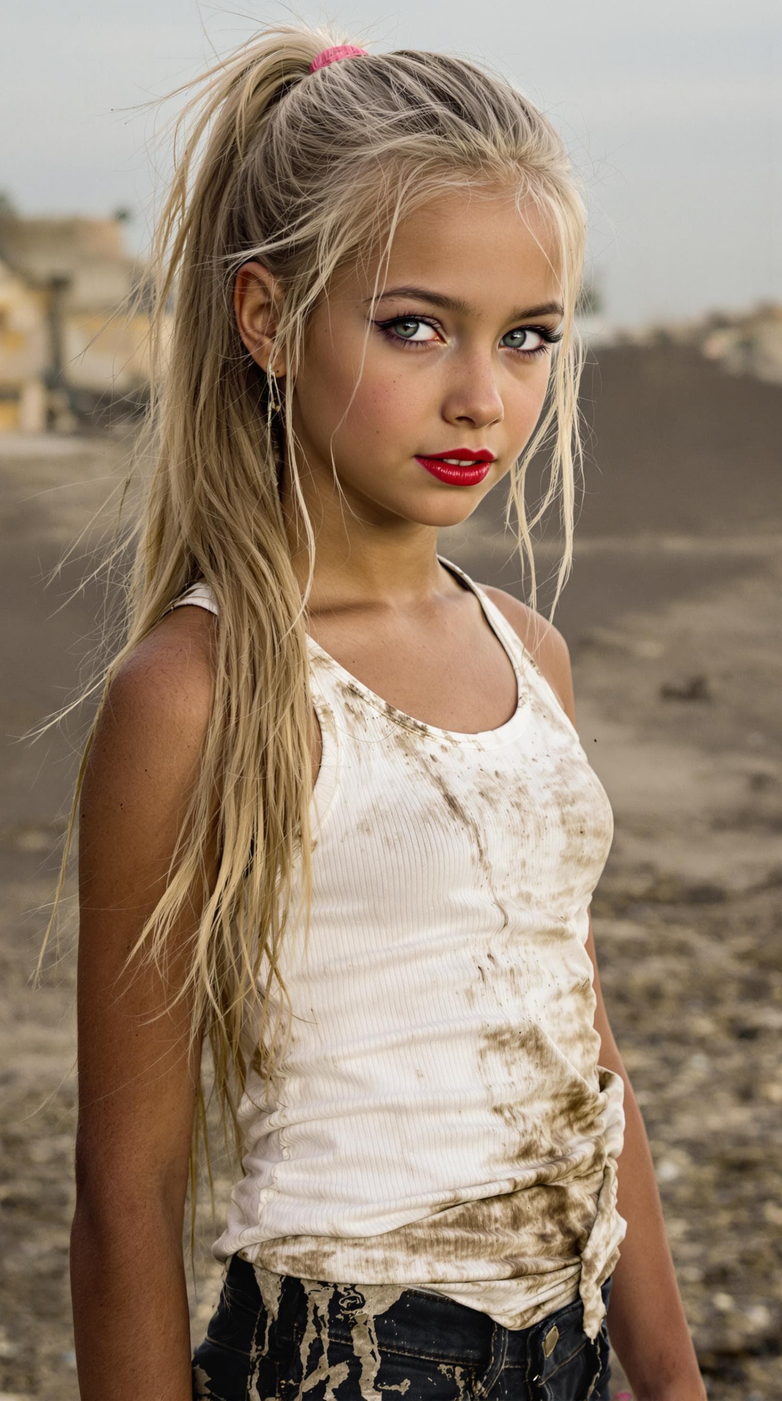 AI generated: a professional photo of a exceptionally beautiful girl in the world (age 11), (eleven year old), hig...