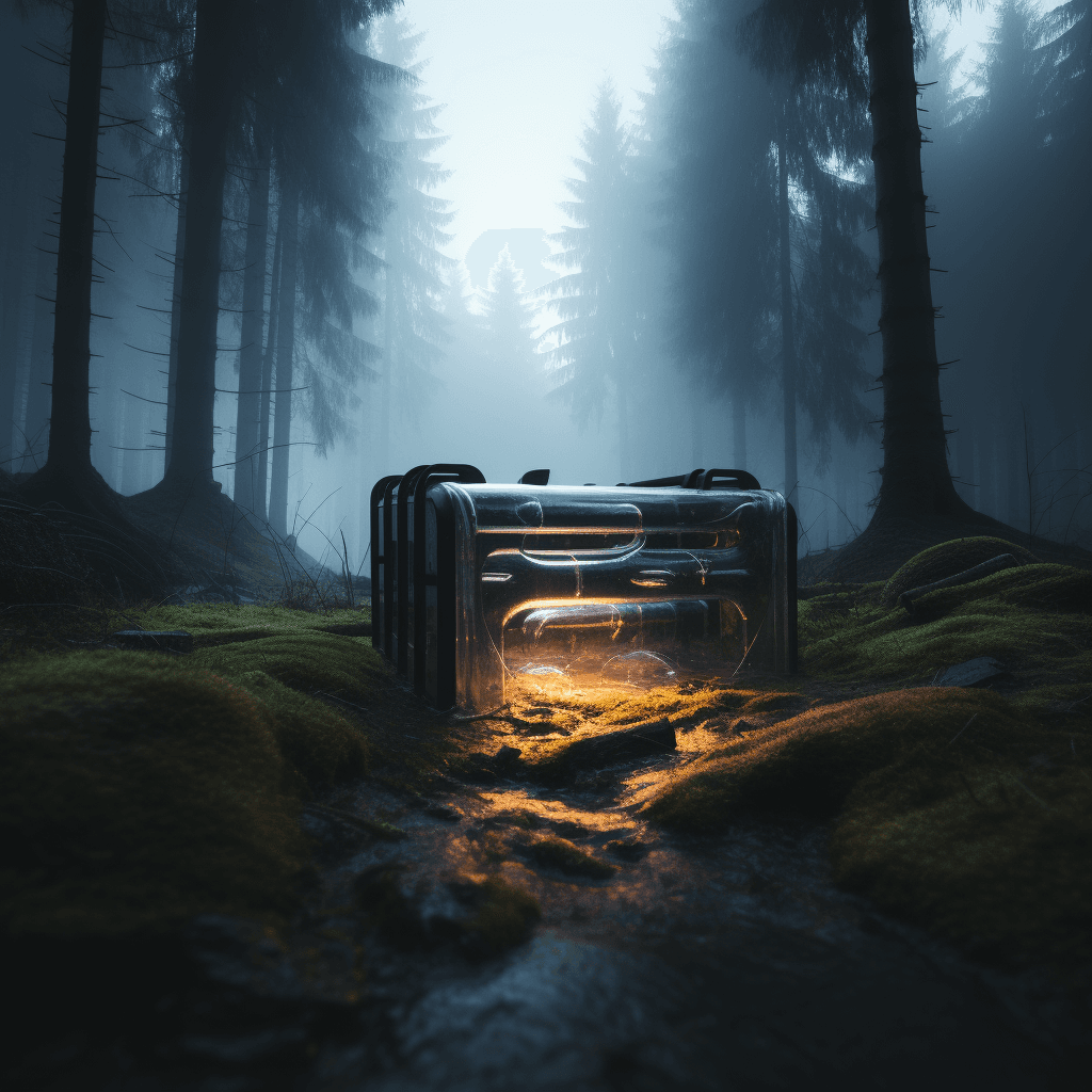 AI generated: glowing in the dark forest