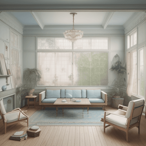 AI generated: High resolution photography interior design, dreamy sunken living room conversation pit, wooden floo...