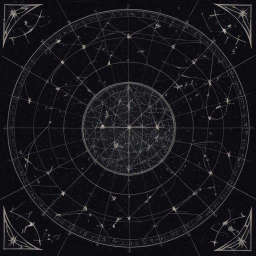 AI generated: Nostalgic, 1980s  Mystical, celestial map, charting constellations, antique-style engraving