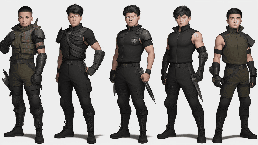 AI generated:  the Fortress Academy, determined young fighters. Among them is Kiro, a resilient warrior with aspir...