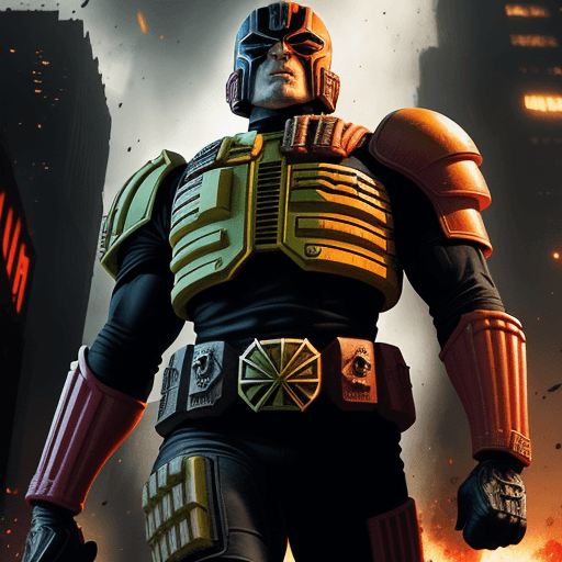 AI generated: 	Clay Mann (Judge Dredd: The Ultimate Riddle style):
	•	/imagine prompt: Authoritative firefighter o...