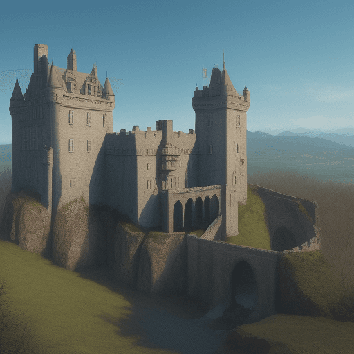 AI generated: no_humans, english_text, food, castle, scenery