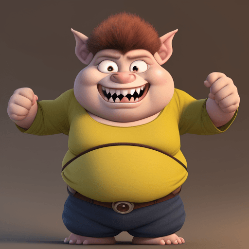 AI generated: The image is a 3D rendering of a cartoon character. The character appears to be a troll or a troll w...