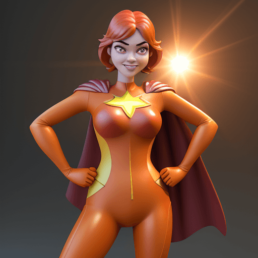 AI generated: cartoon 3D sunny bright Pixar-style image : super hero : full costume : cinematic --ar 68:128 --styl...