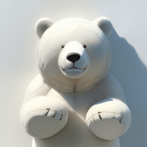 AI generated: High resolution photography a vey Huge white bear, white fur,hidding on wall, anthromorphic, good mo...