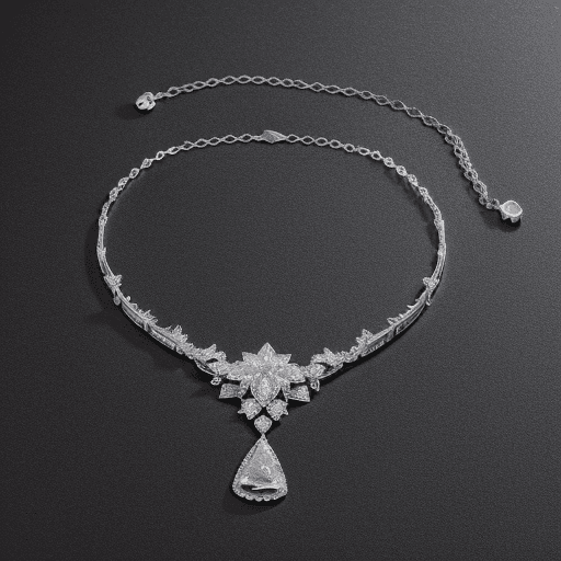 AI generated: High resolution photography Silver Jewelry banner