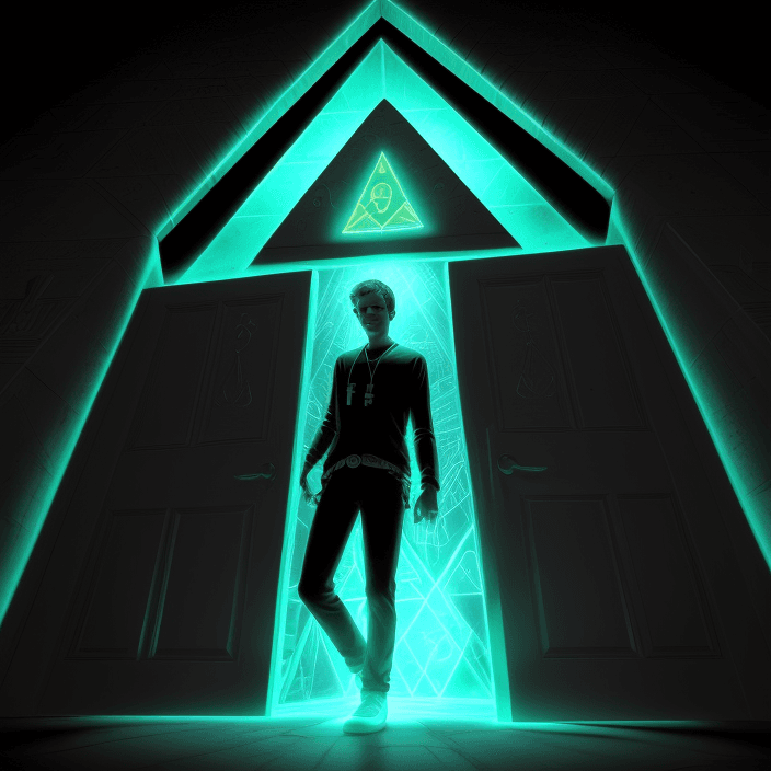 AI generated: The Key in Matt's hand glowed magically, fitting perfectly into the door of the pyramid.
