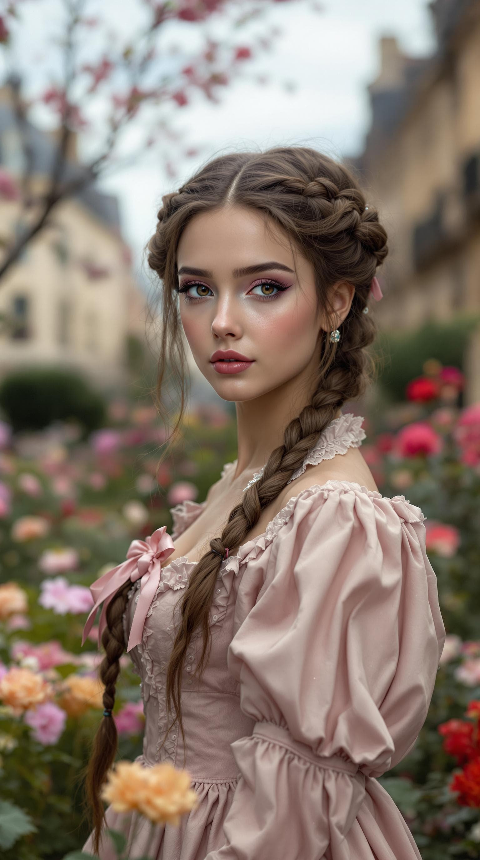AI generated: a professional photo of the most girl in the world, of a young adult female, in Paris France in the ...