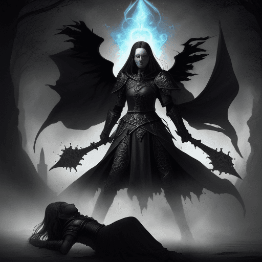 AI generated: Battle of mages and necromancers in the 16th century in the style of dark fantasy with elements of m...