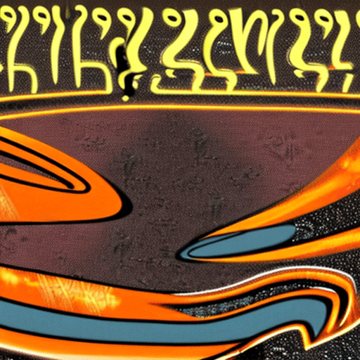 AI generated: an anthropomorphic cat wearing black linen is depicted in an action pose, swirling fire with an arro...