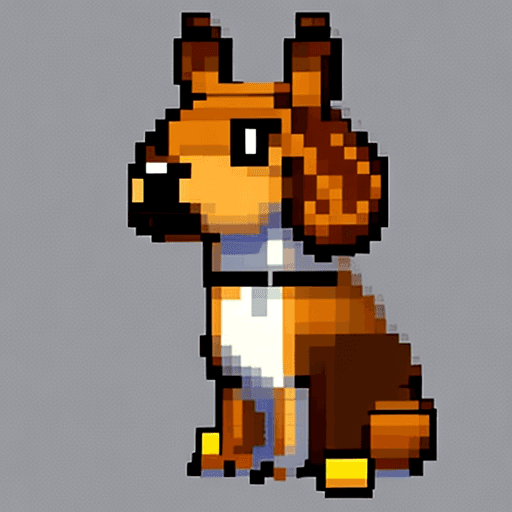 AI generated: A brown dog in pixel art