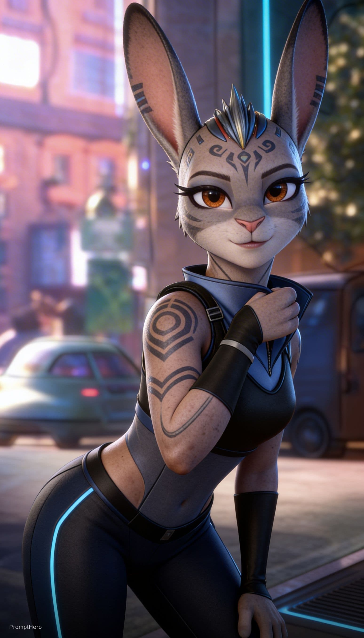 AI generated: Be inspired and create from reference. Officer Judy Hopps is a TAGG, powerful, loving. From animal t...