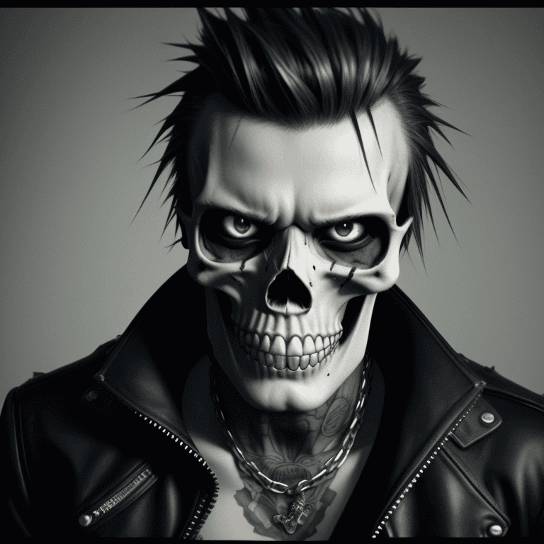 AI generated: punk skull photographic cinematic