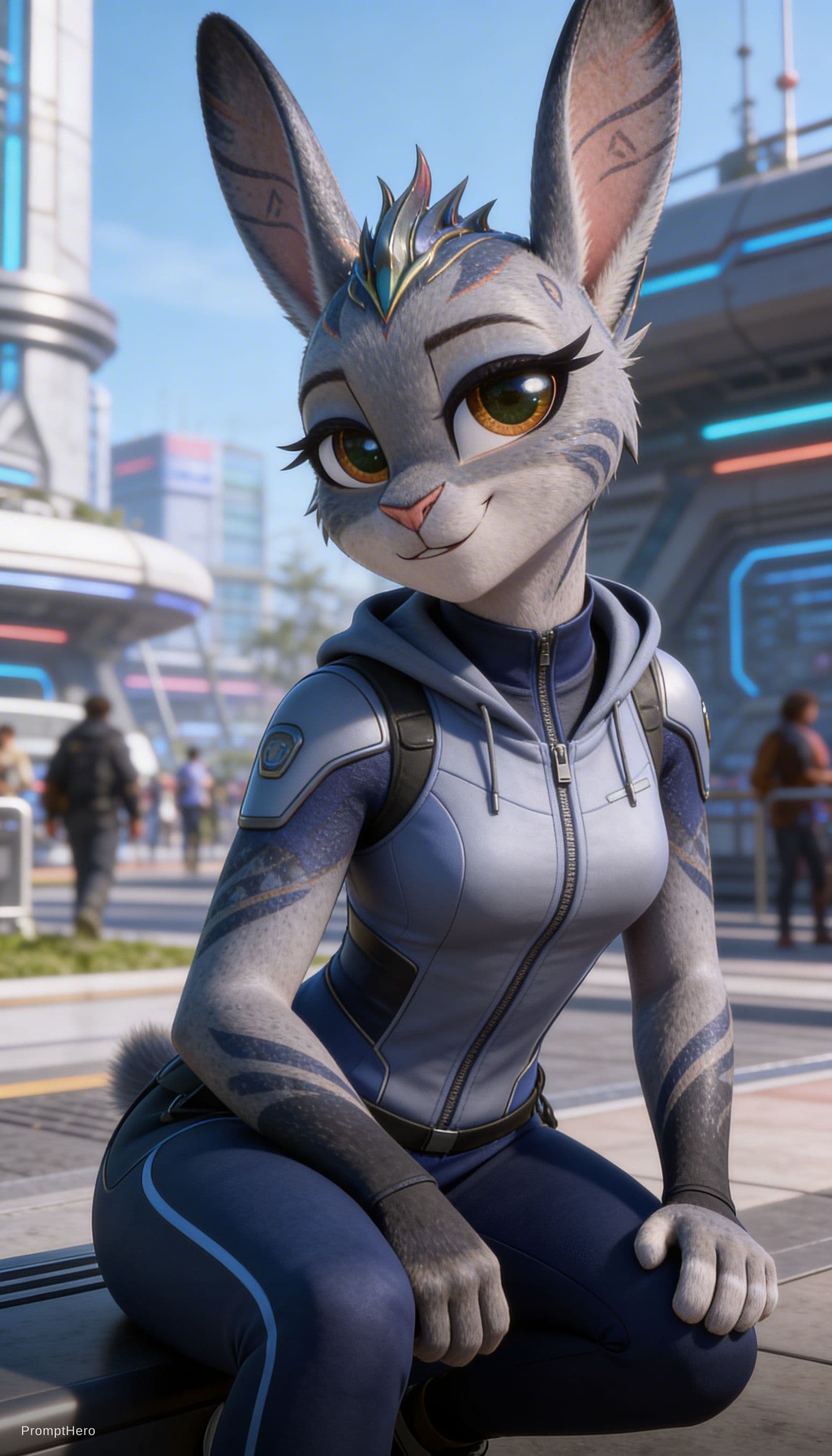 AI generated: Be inspired and create from reference. Officer Judy Hopps is a TAGG, powerful, loving. From animal t...