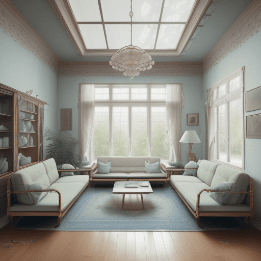 AI generated: High resolution photography interior design, dreamy sunken living room conversation pit, wooden floo...
