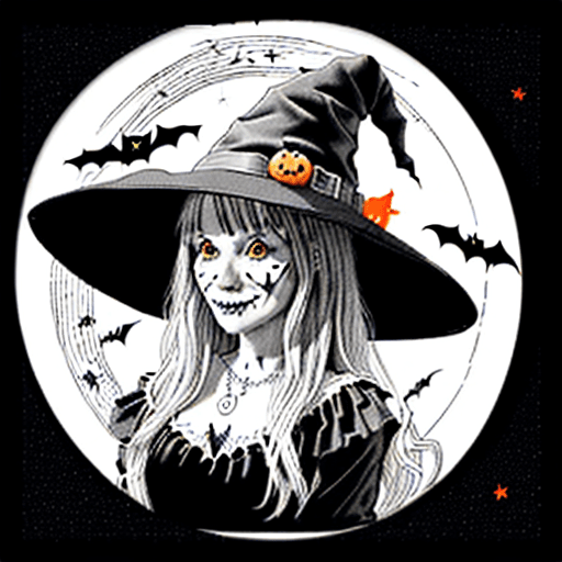 AI generated: Design a fun and detailed black and white pumpkin patch coloring page. Includes several Halloween pu...