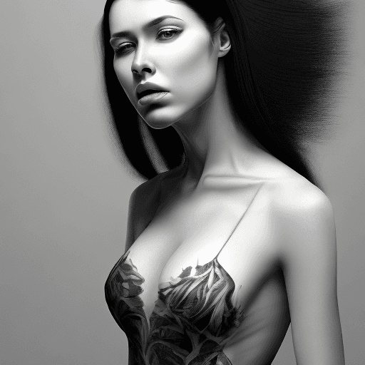 AI generated: hyper realistic photograph, portrait of a long black hair woman, summer
