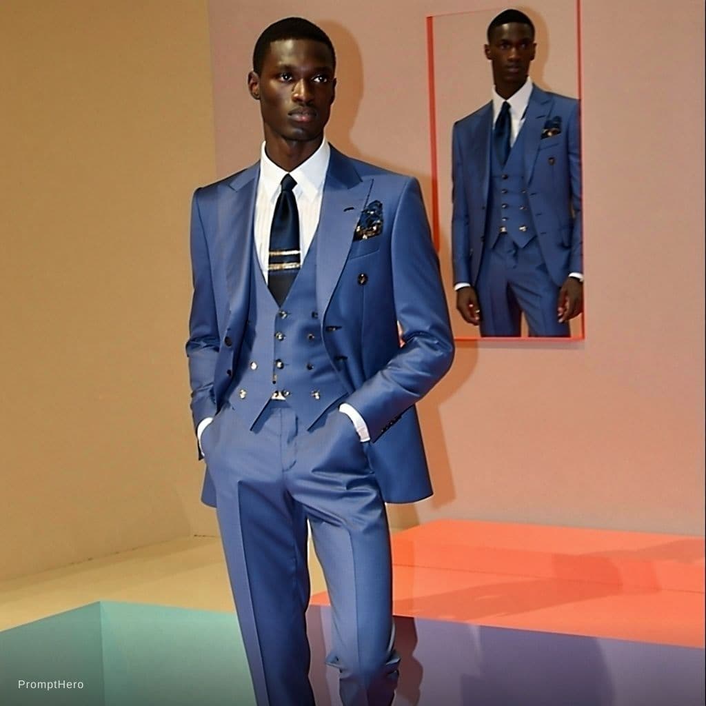 AI generated: male model wearing tom ford suit 