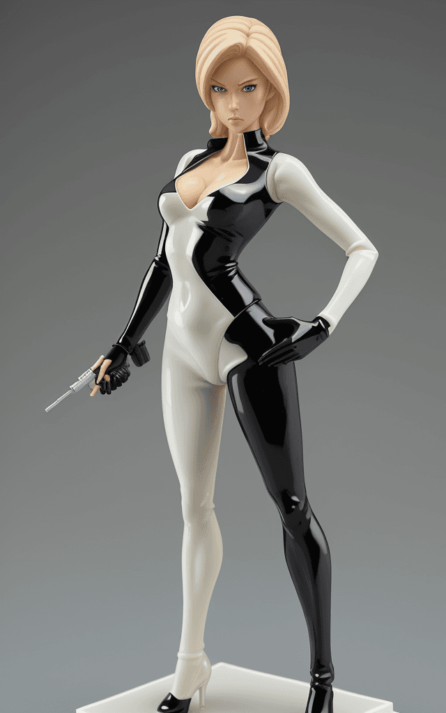 AI generated: Blonde 007 Figurine:

Height: 5.5 inches
Material: PVC plastic
Description: Standing at 5.5 inches t...