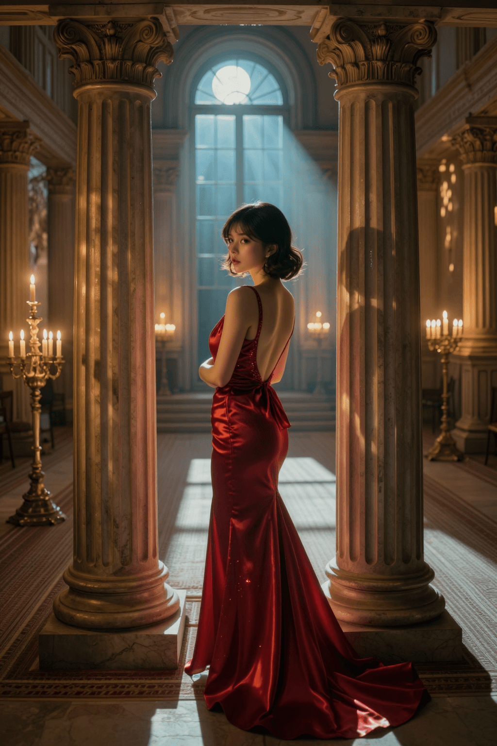 AI generated: Pensive & Wide-Shot by the Golden Columns

a. Shooting Angle & Pose: Landscape Wide-Shot. The figure...