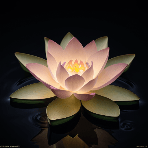 AI generated: A award winning photo of a lotus flower, sparkling, bioluminescence, vibrant, 8k, soft light, trendi...