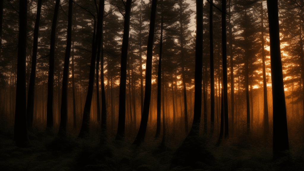 AI generated: forest at dusk.