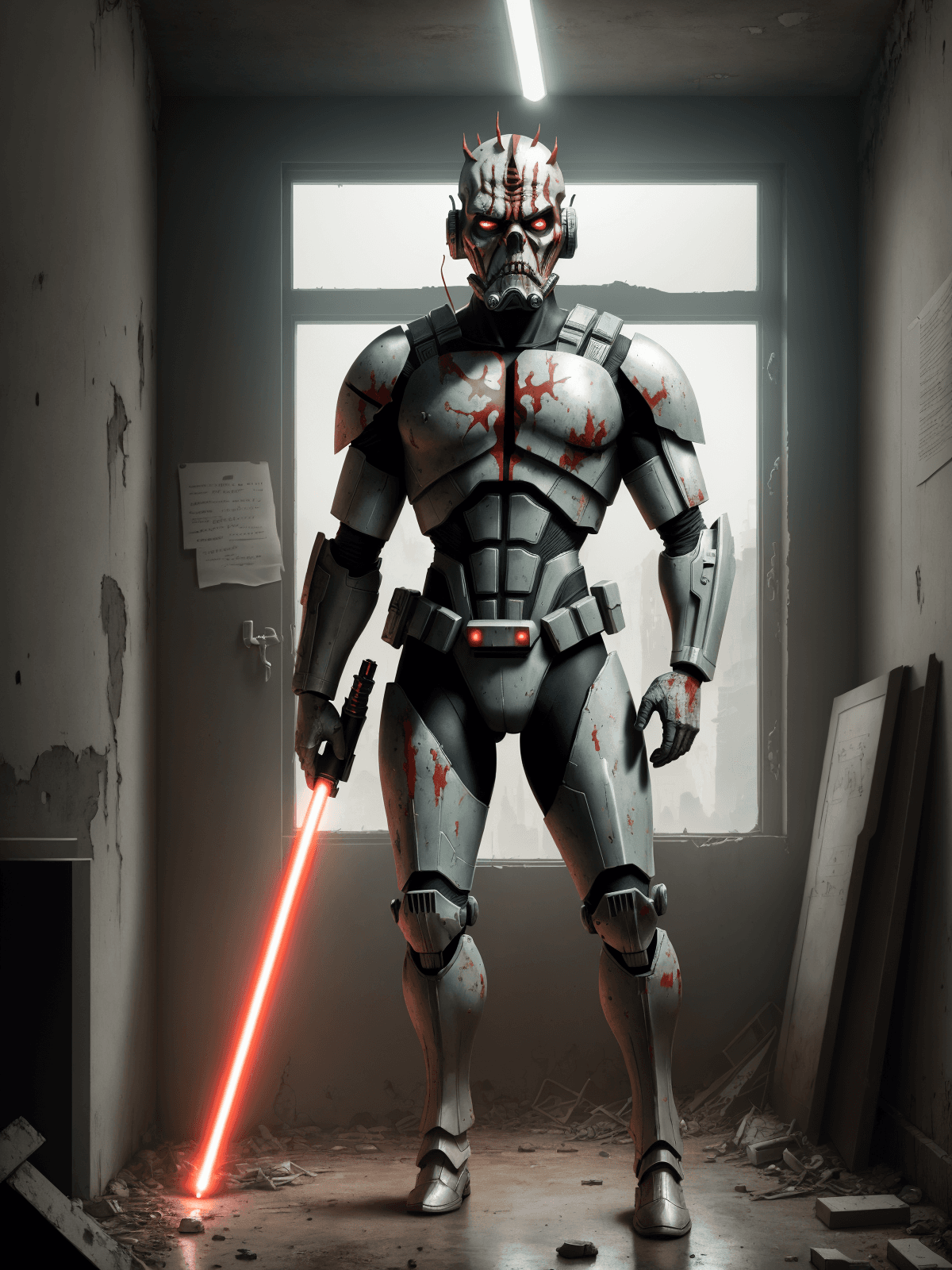 AI generated: full body view, full body shot, ultra-wide angle::5 freiza final form::4 android::3 ultra realistic,...