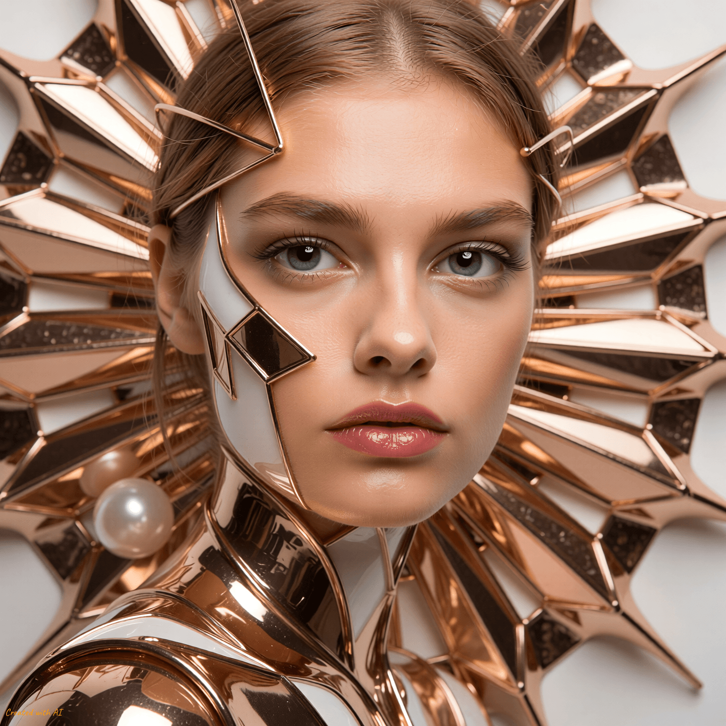AI generated: **Subject:**
A youthful supermodel in her early 20s is the central figure of this composition. Her ...