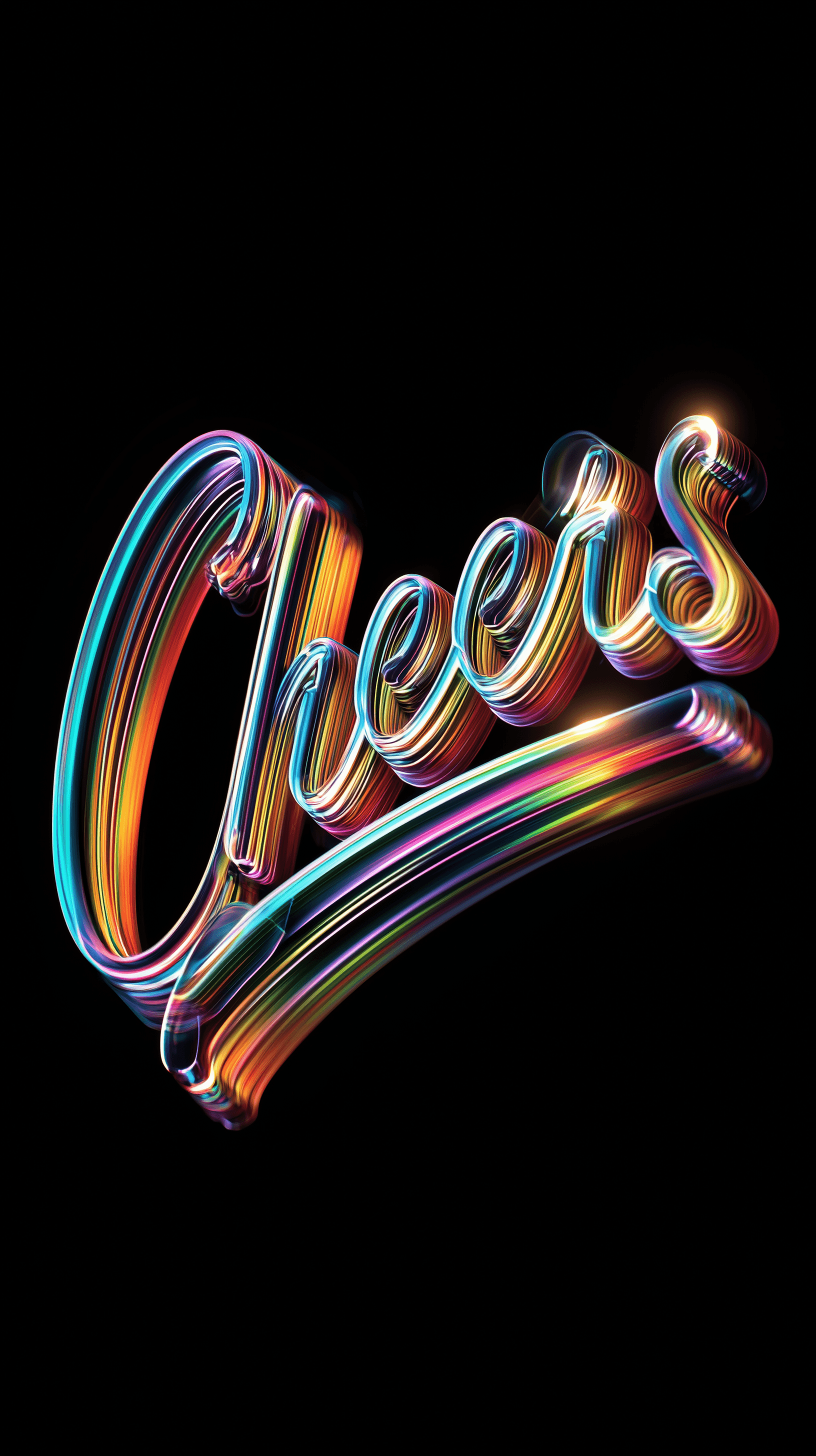 AI generated: glow 3D typography, inspired by apple typogrphy, minimalism and centered word, long continuous strok...