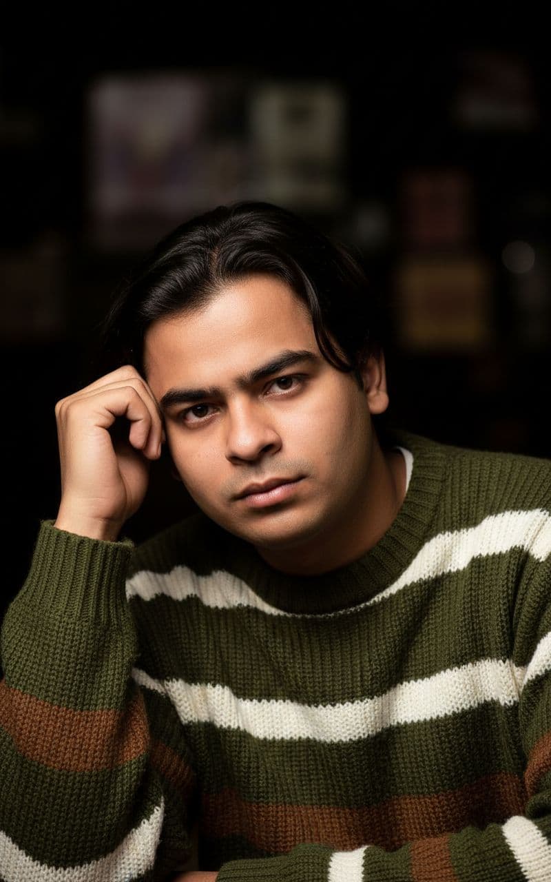 AI generated: Create a movie-level ultra-realistic photo of a upload image of young man. The face matches the refe...